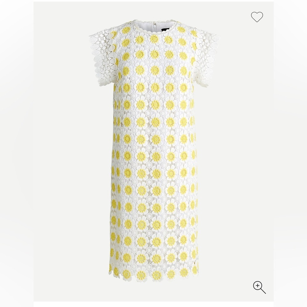Jcrew floral crochet dress white yellow
